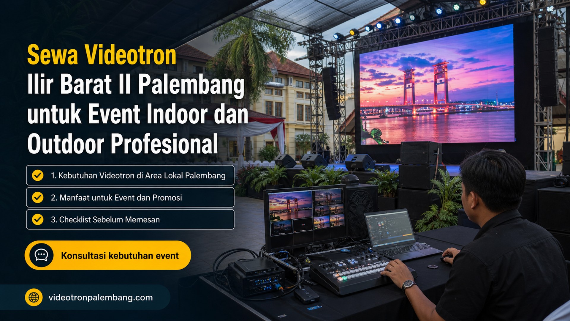 Sewa Videotron Ilir Barat II Palembang untuk Event Indoor dan Outdoor Profesional