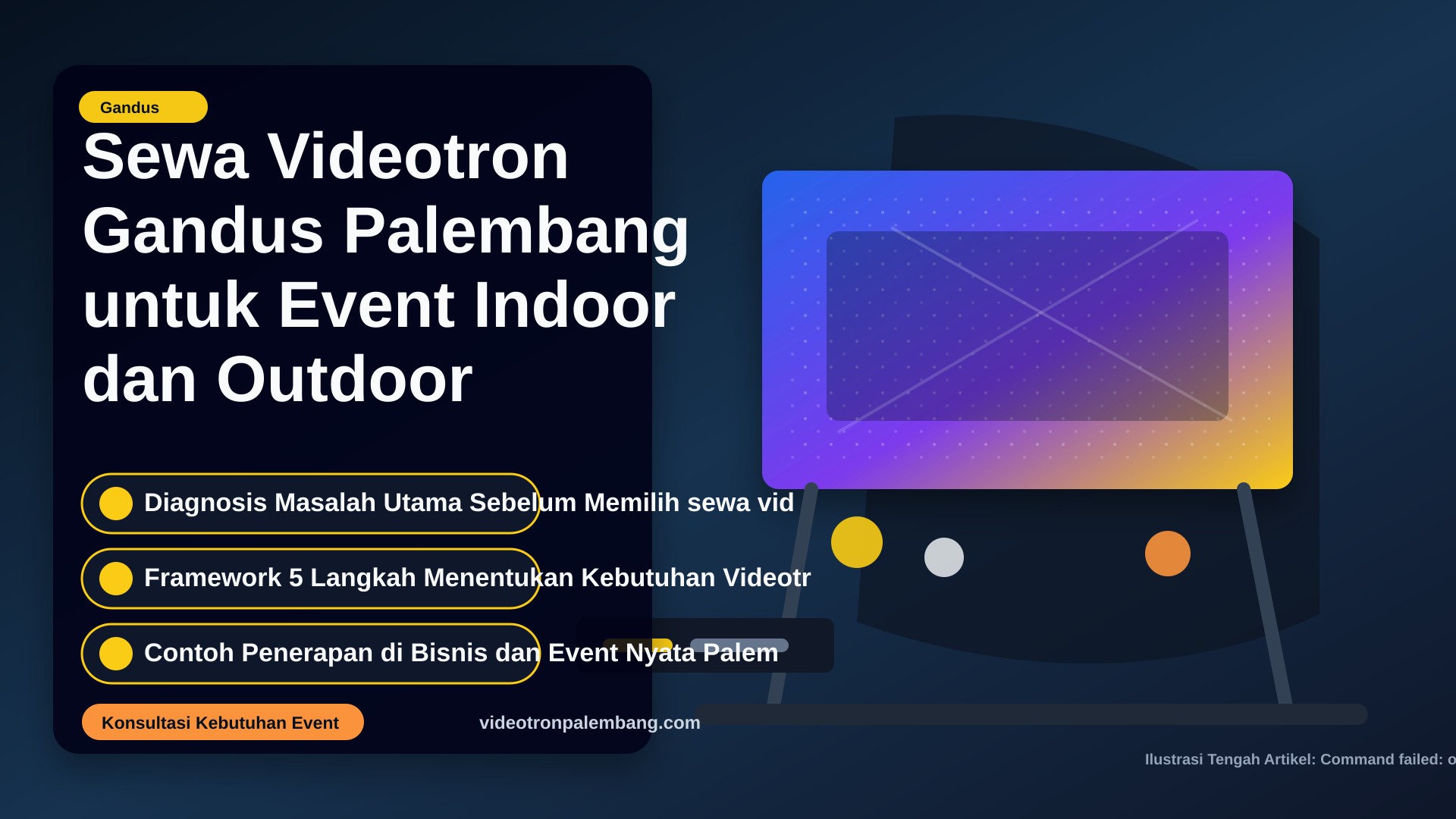 Sewa Videotron Gandus Palembang untuk Event Indoor dan Outdoor Profesional