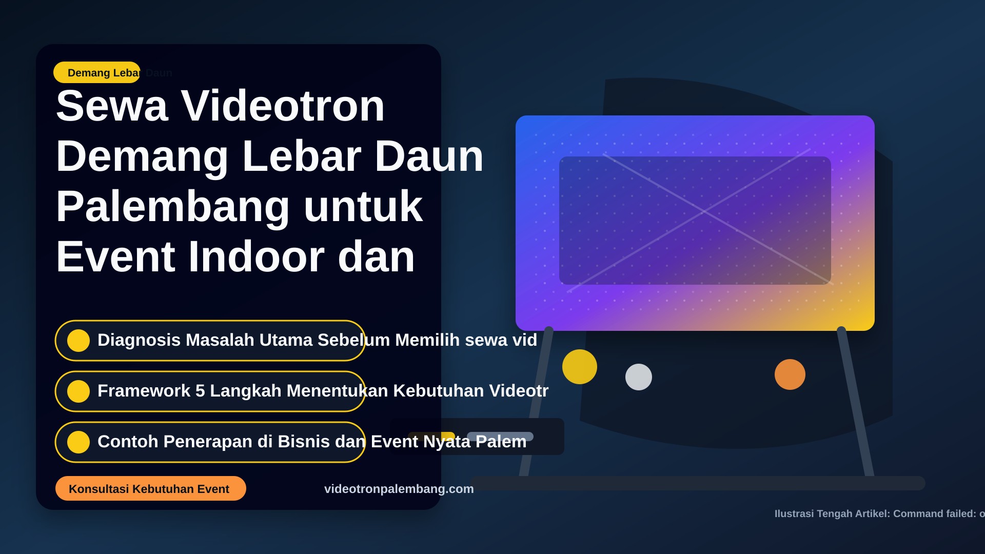 Sewa Videotron Demang Lebar Daun Palembang untuk Event Indoor dan Outdoor Profesional