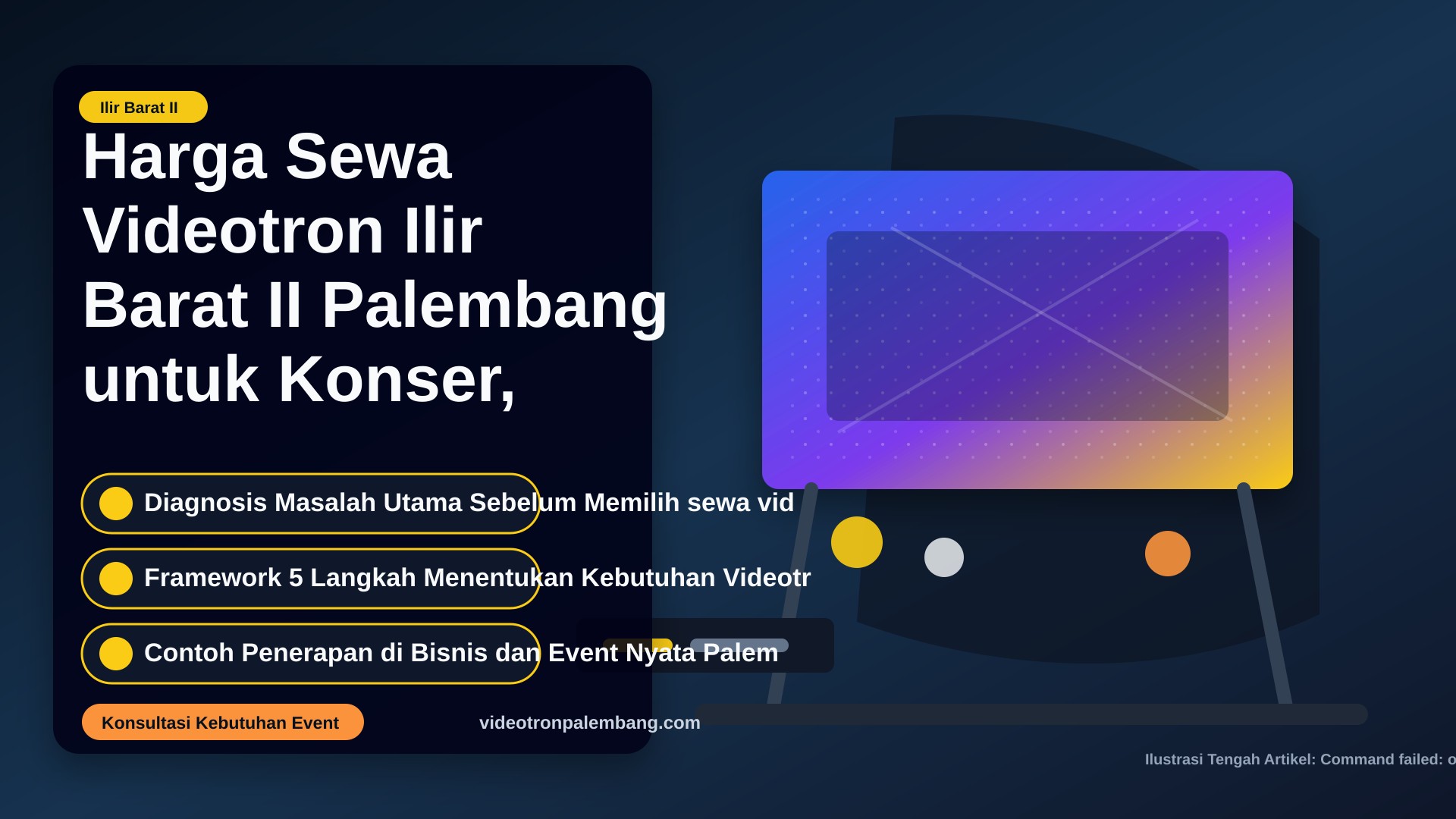 Harga Sewa Videotron Ilir Barat II Palembang untuk Konser, Seminar, dan Gathering