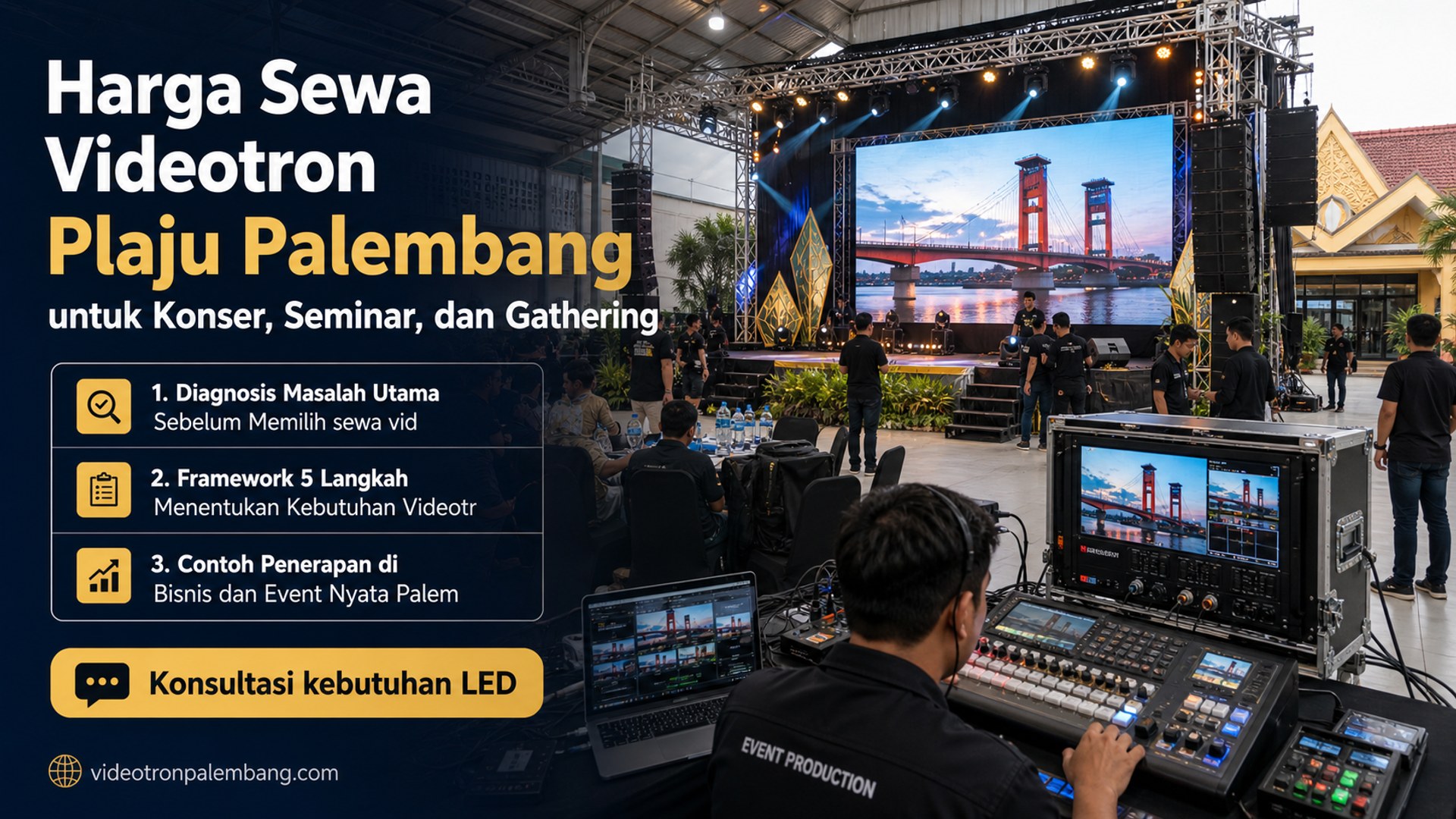 Harga Sewa Videotron Plaju Palembang untuk Konser, Seminar, dan Gathering