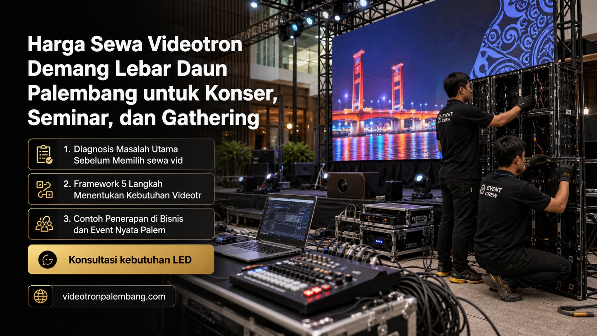 Harga Sewa Videotron Demang Lebar Daun Palembang untuk Konser, Seminar, dan Gathering