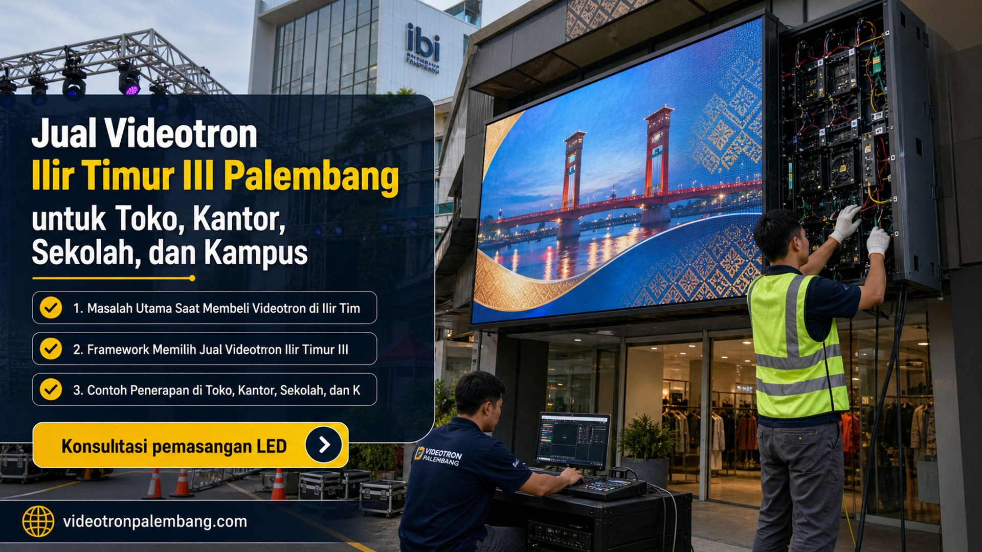 Jual Videotron Ilir Timur III Palembang untuk Toko, Kantor, Sekolah, dan Kampus