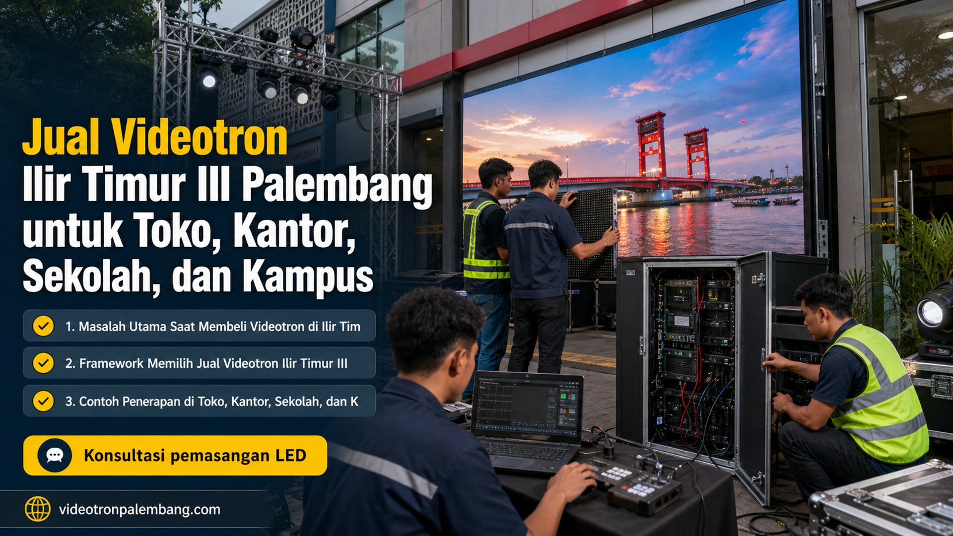 Jual Videotron Ilir Timur III Palembang untuk Toko, Kantor, Sekolah, dan Kampus