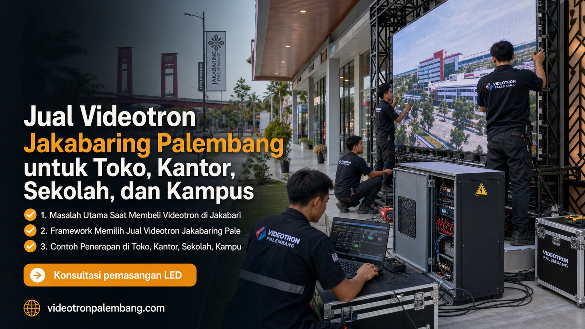 Jual Videotron Jakabaring Palembang untuk Toko, Kantor, Sekolah, dan Kampus