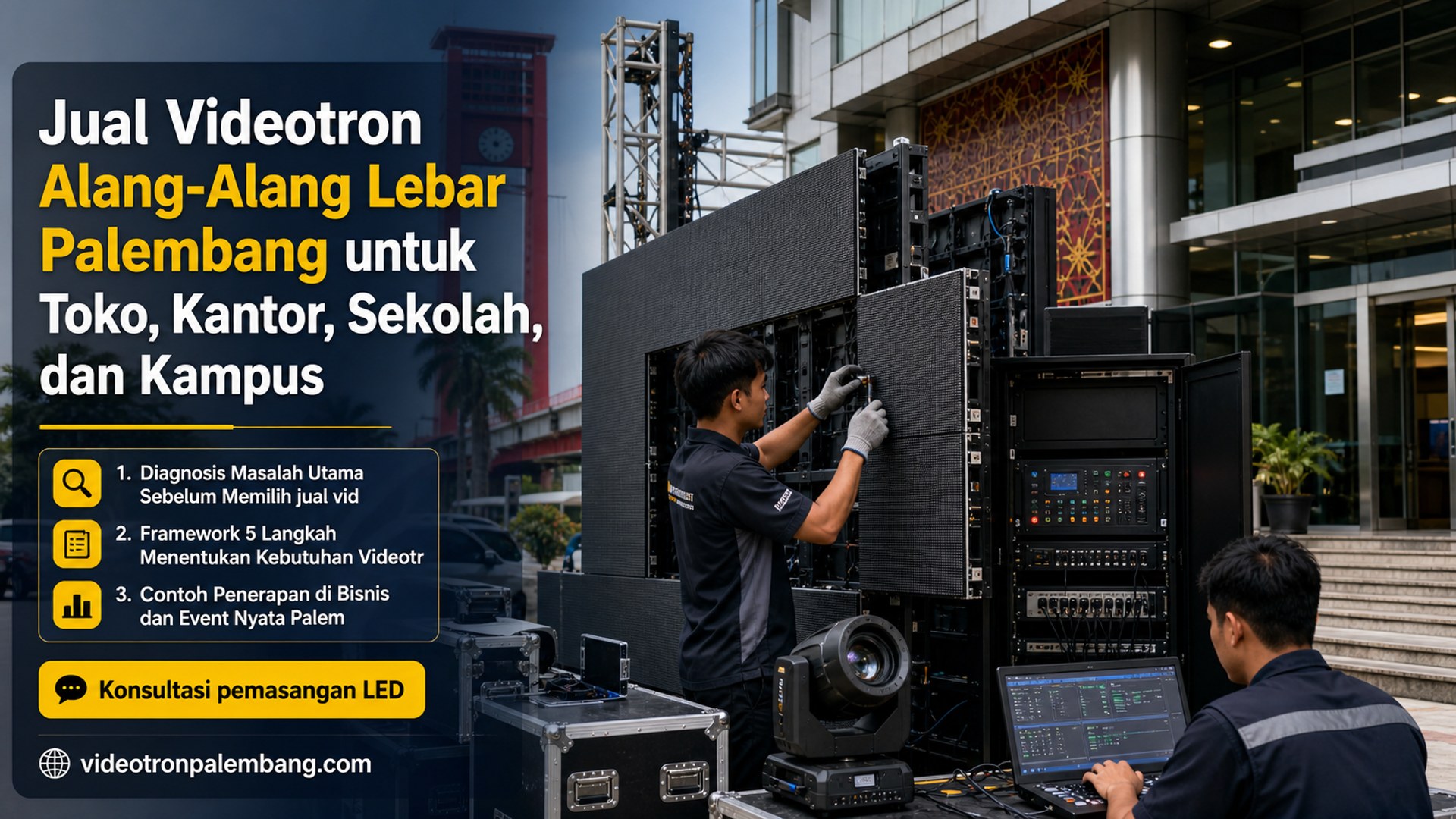 Jual Videotron Alang-Alang Lebar Palembang untuk Toko, Kantor, Sekolah, dan Kampus