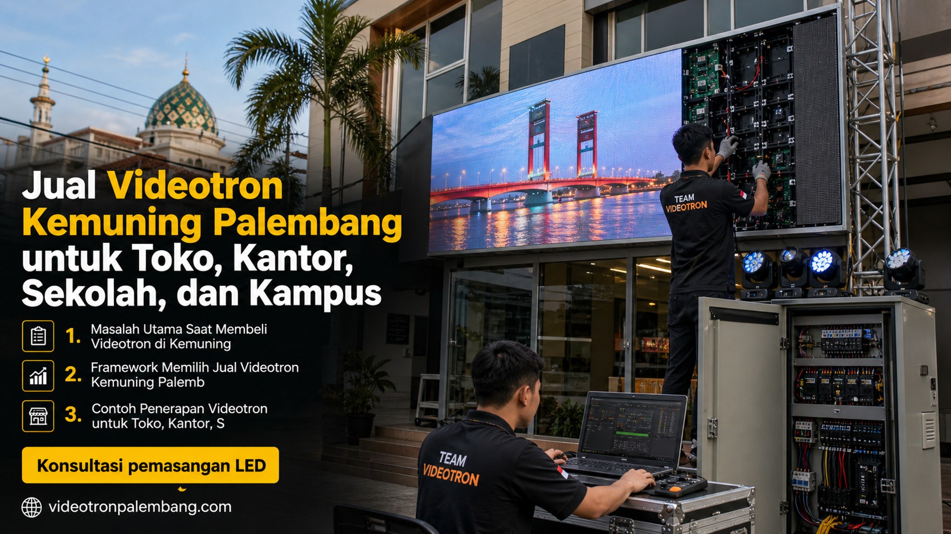 Jual Videotron Kemuning Palembang untuk Toko, Kantor, Sekolah, dan Kampus