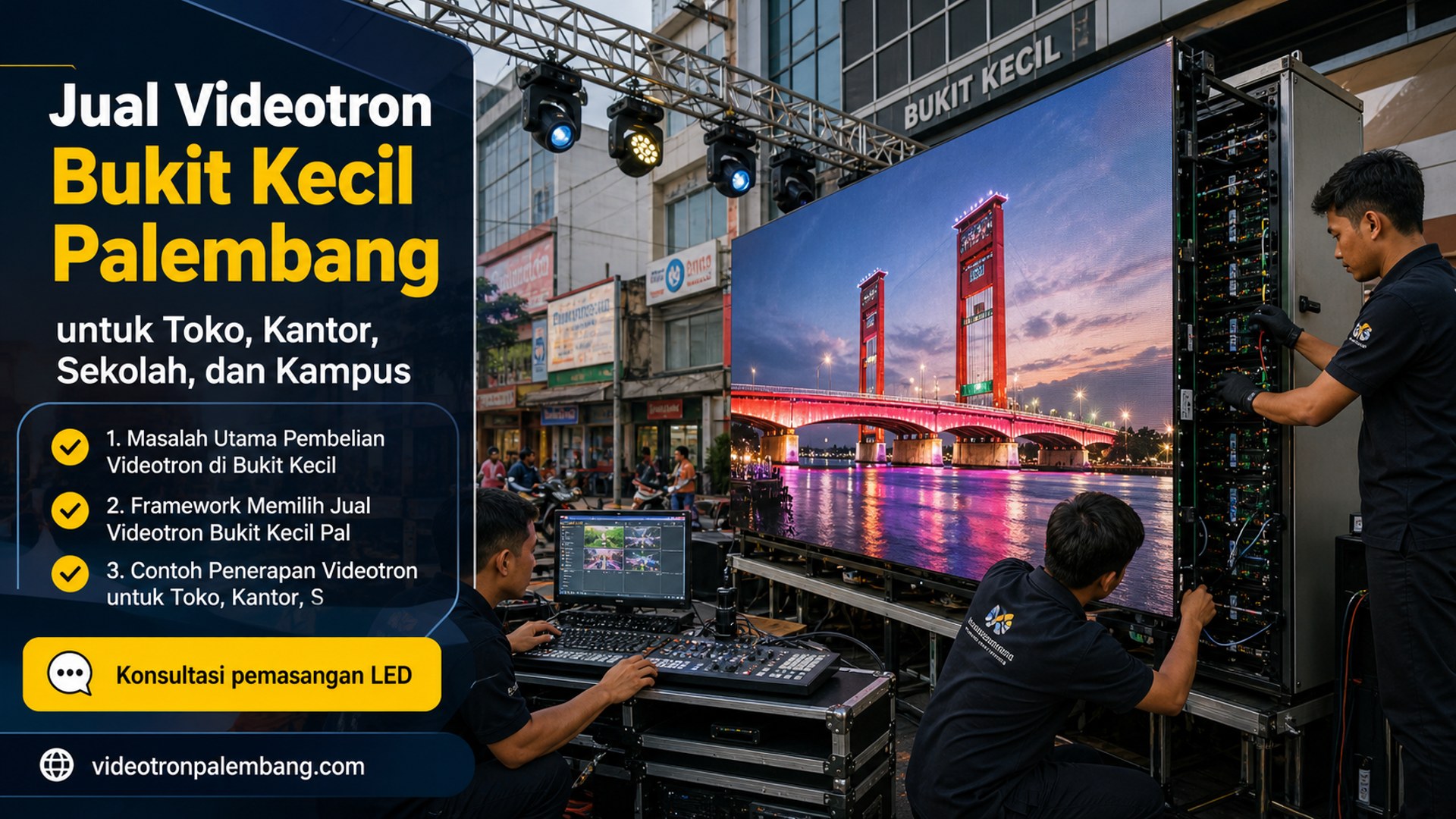 Jual Videotron Bukit Kecil Palembang untuk Toko, Kantor, Sekolah, dan Kampus