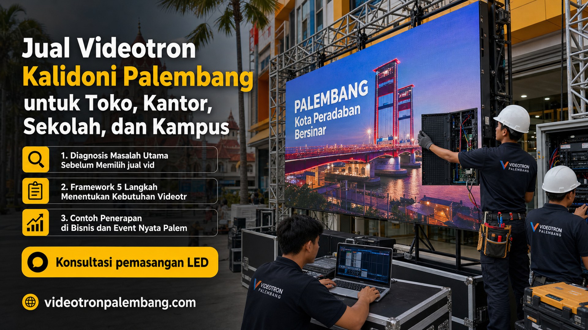 Jual Videotron Kalidoni Palembang untuk Toko, Kantor, Sekolah, dan Kampus