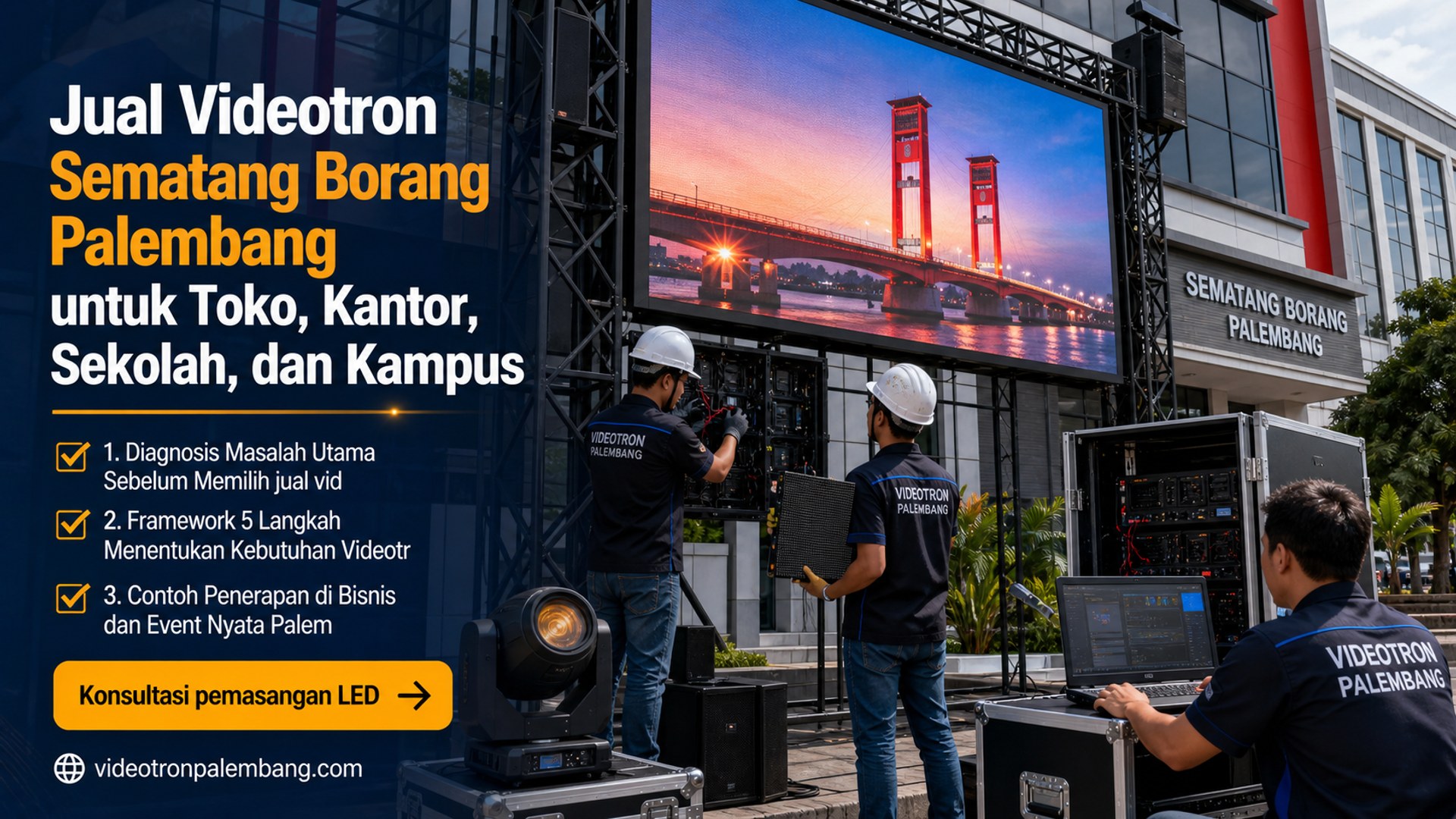 Jual Videotron Sematang Borang Palembang untuk Toko, Kantor, Sekolah, dan Kampus
