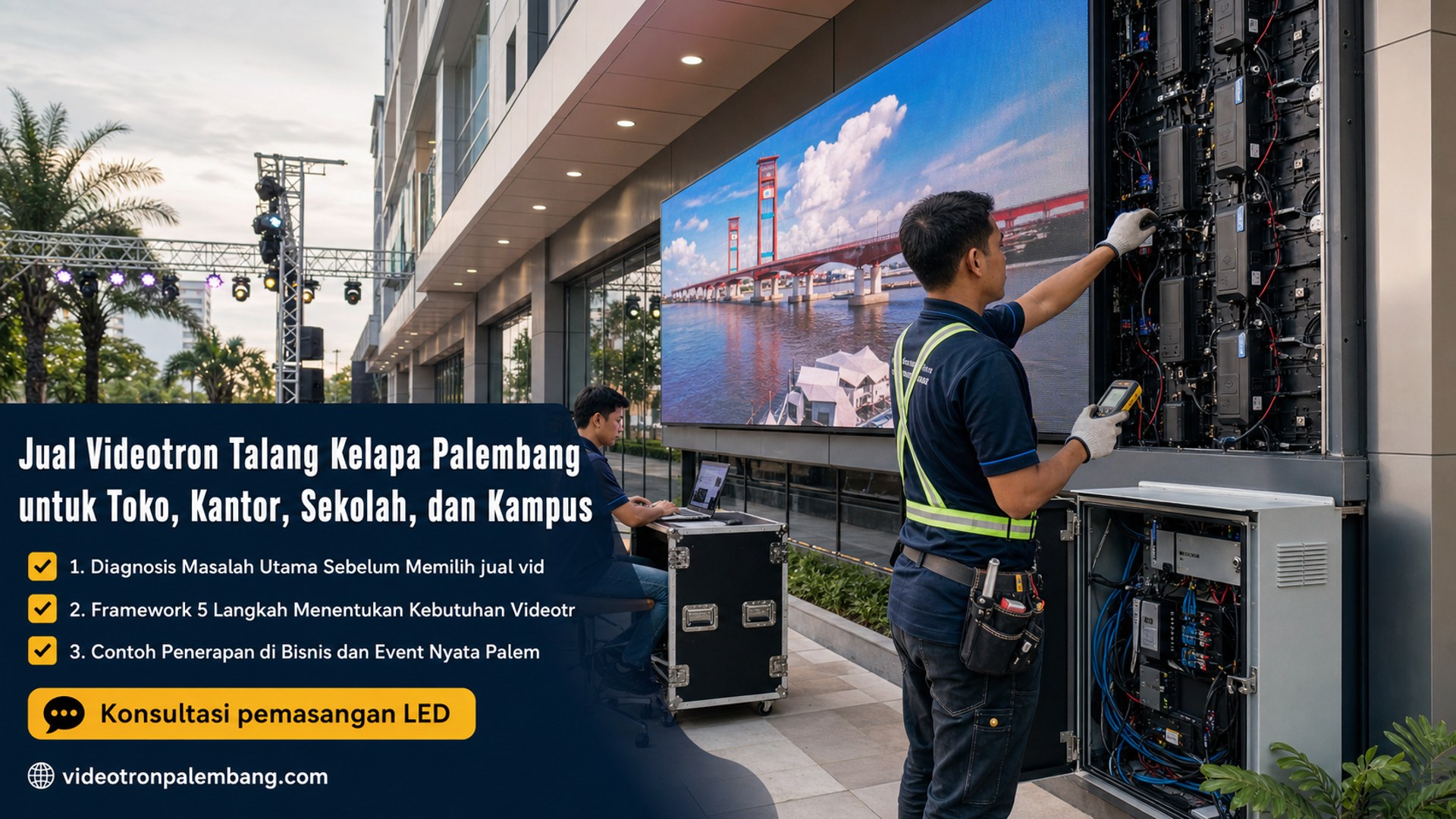 Jual Videotron Talang Kelapa Palembang untuk Toko, Kantor, Sekolah, dan Kampus