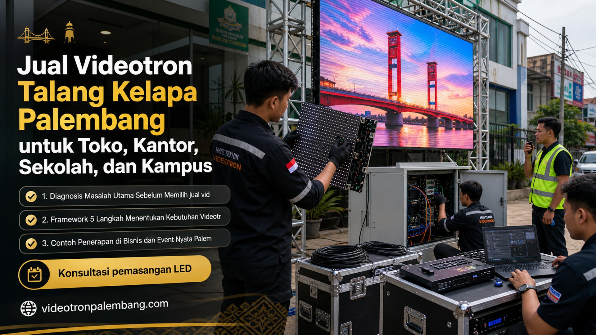 Jual Videotron Talang Kelapa Palembang untuk Toko, Kantor, Sekolah, dan Kampus