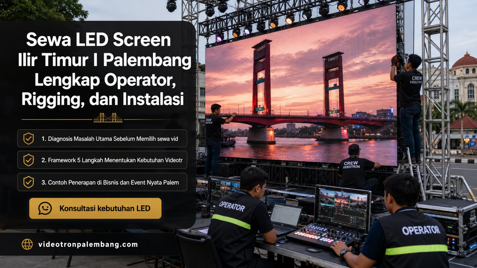 Sewa LED Screen Ilir Timur I Palembang Lengkap Operator, Rigging, dan Instalasi