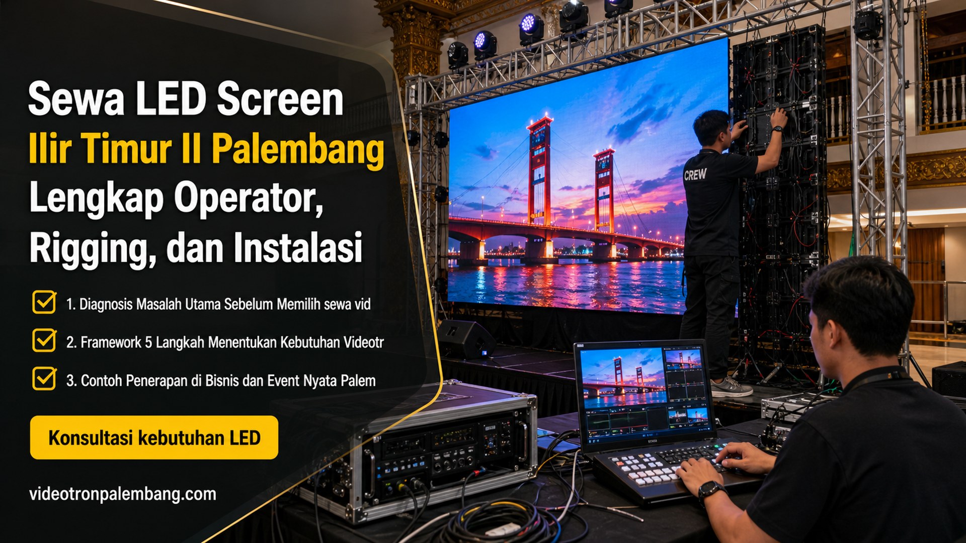 Sewa LED Screen Ilir Timur II Palembang Lengkap Operator, Rigging, dan Instalasi