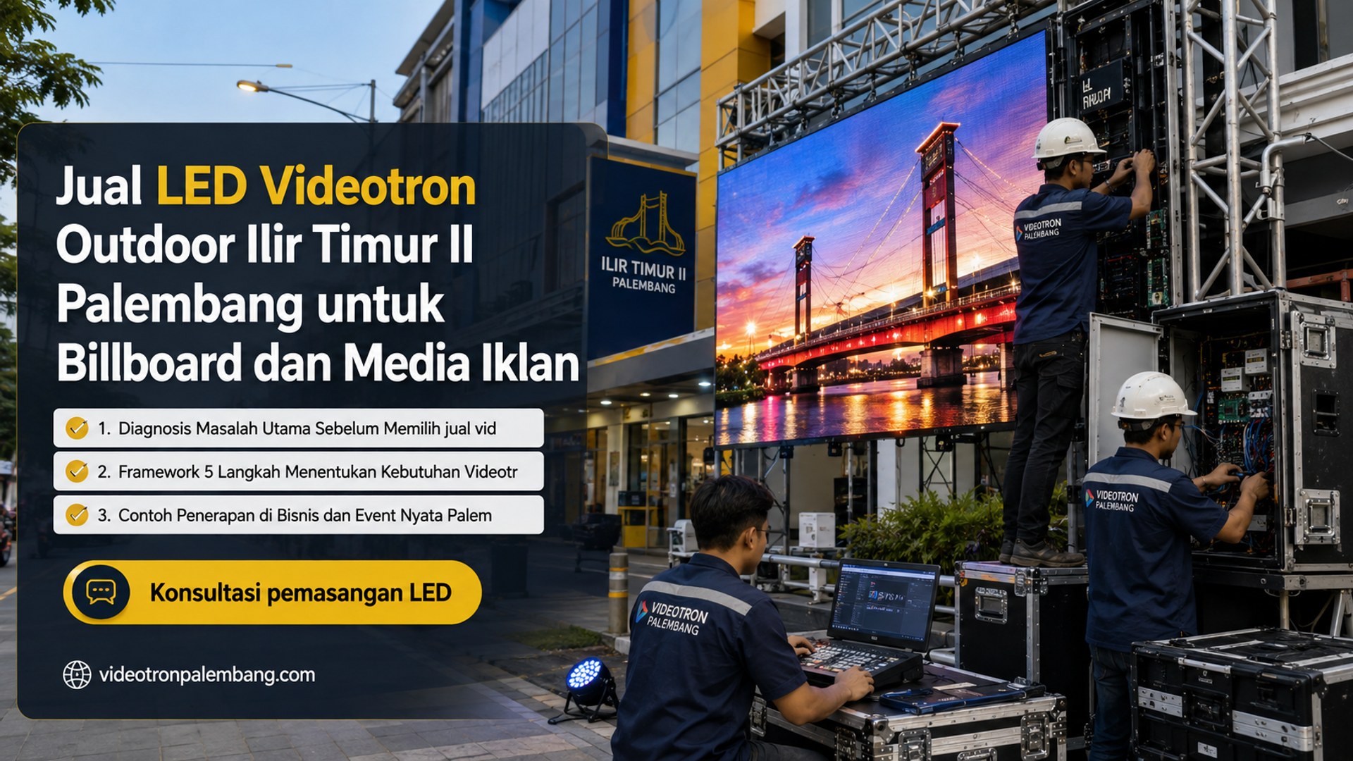 Jual LED Videotron Outdoor Ilir Timur II Palembang untuk Billboard dan Media Iklan