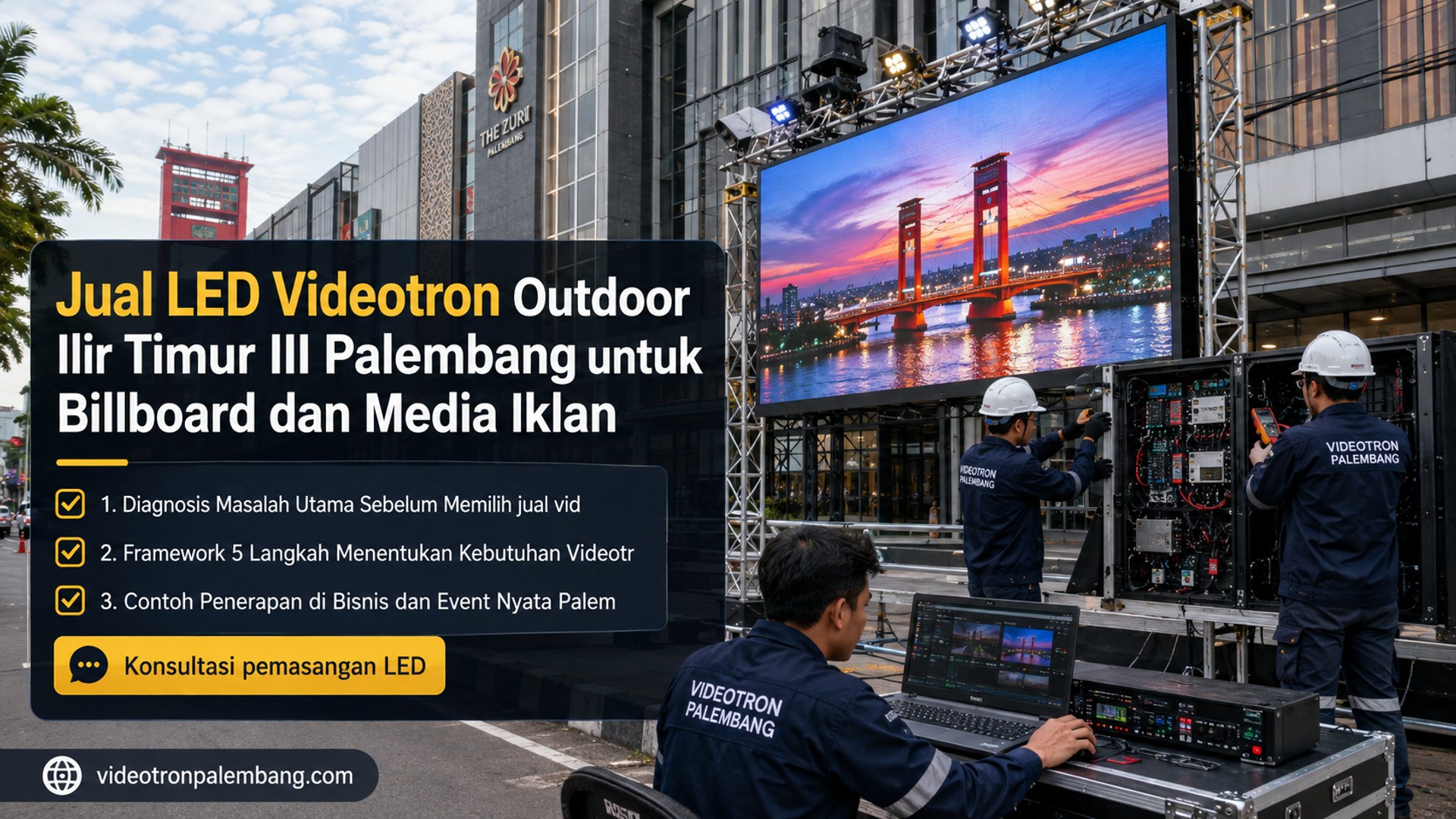 Jual LED Videotron Outdoor Ilir Timur III Palembang untuk Billboard dan Media Iklan