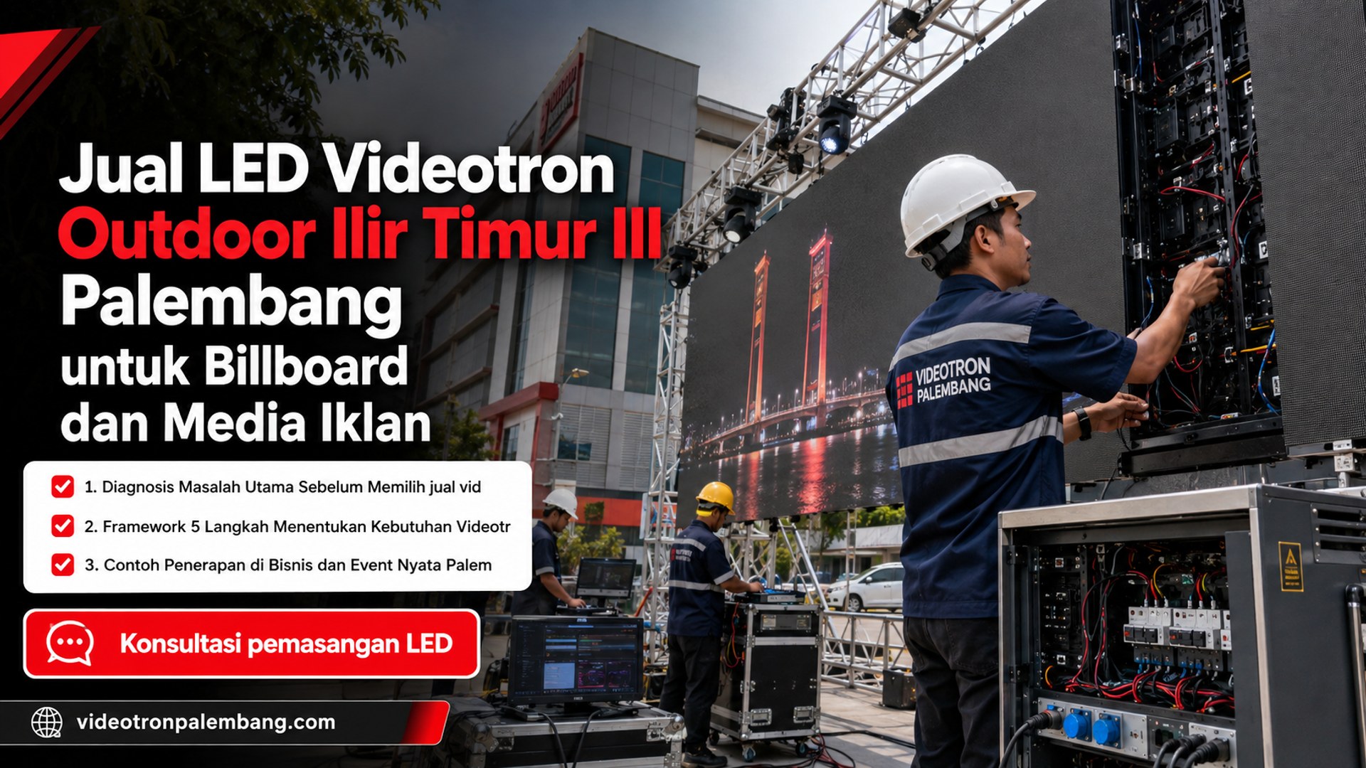 Jual LED Videotron Outdoor Ilir Timur III Palembang untuk Billboard dan Media Iklan