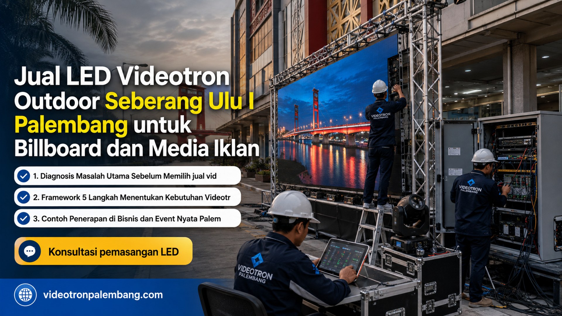 Jual LED Videotron Outdoor Seberang Ulu I Palembang untuk Billboard dan Media Iklan