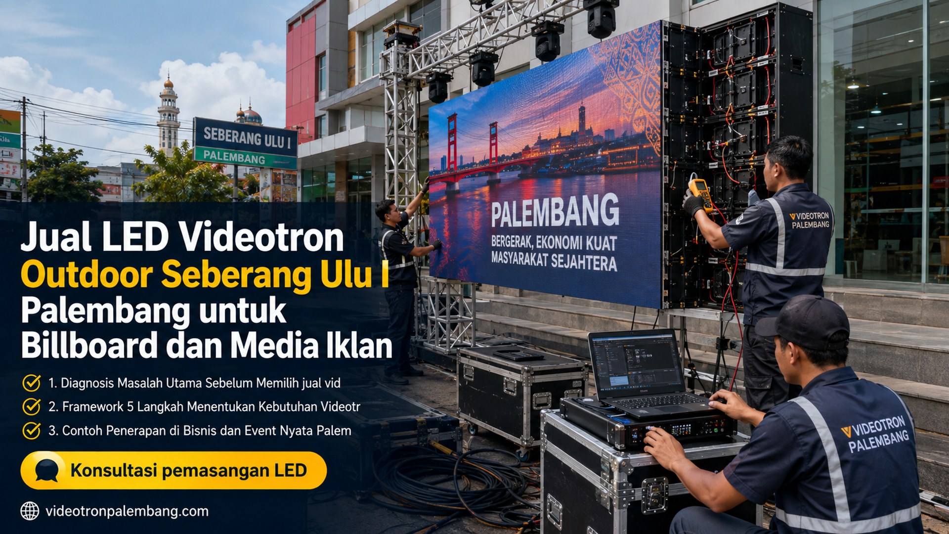 Jual LED Videotron Outdoor Seberang Ulu I Palembang untuk Billboard dan Media Iklan