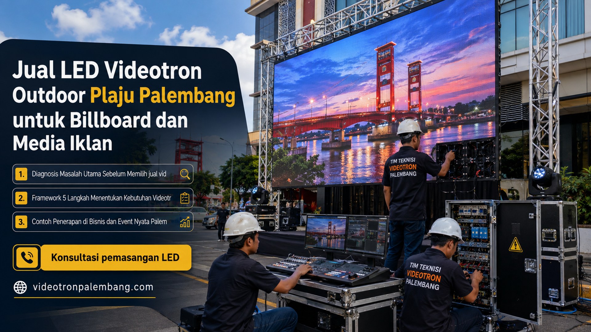 Jual LED Videotron Outdoor Plaju Palembang untuk Billboard dan Media Iklan