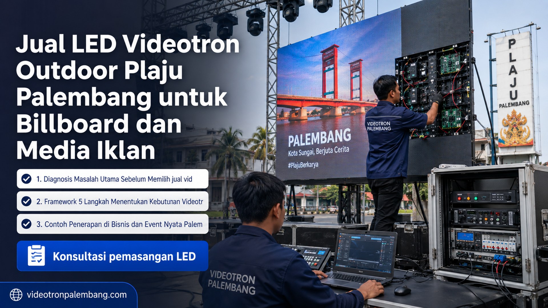 Jual LED Videotron Outdoor Plaju Palembang untuk Billboard dan Media Iklan