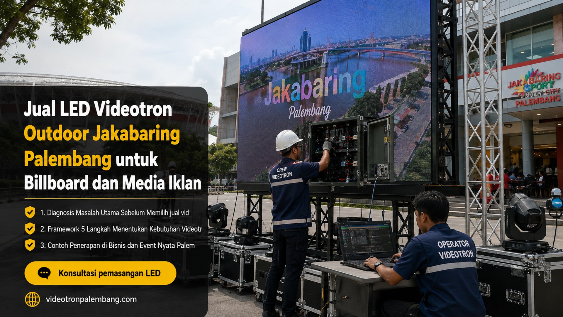 Jual LED Videotron Outdoor Jakabaring Palembang untuk Billboard dan Media Iklan