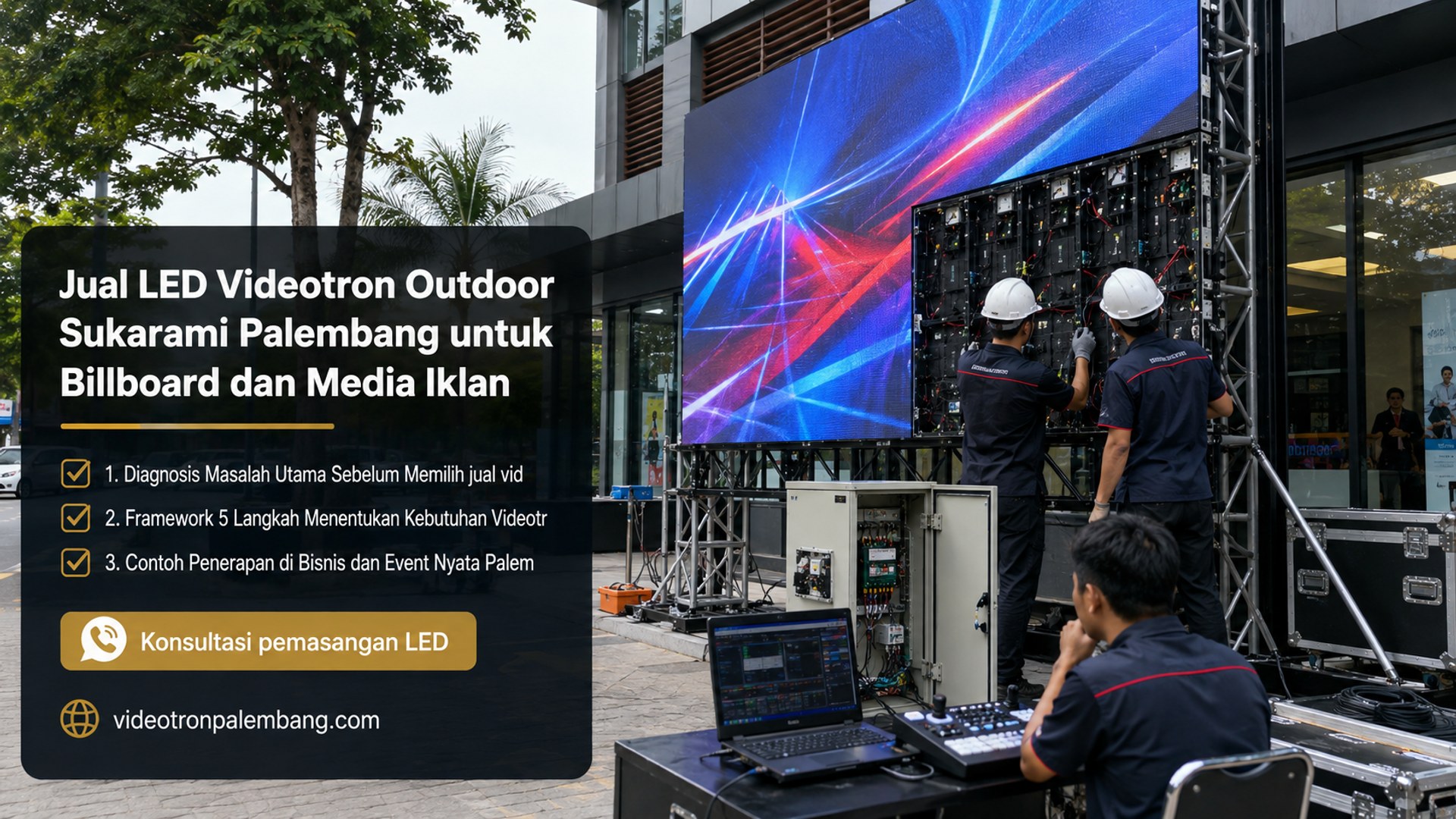 Jual LED Videotron Outdoor Sukarami Palembang untuk Billboard dan Media Iklan