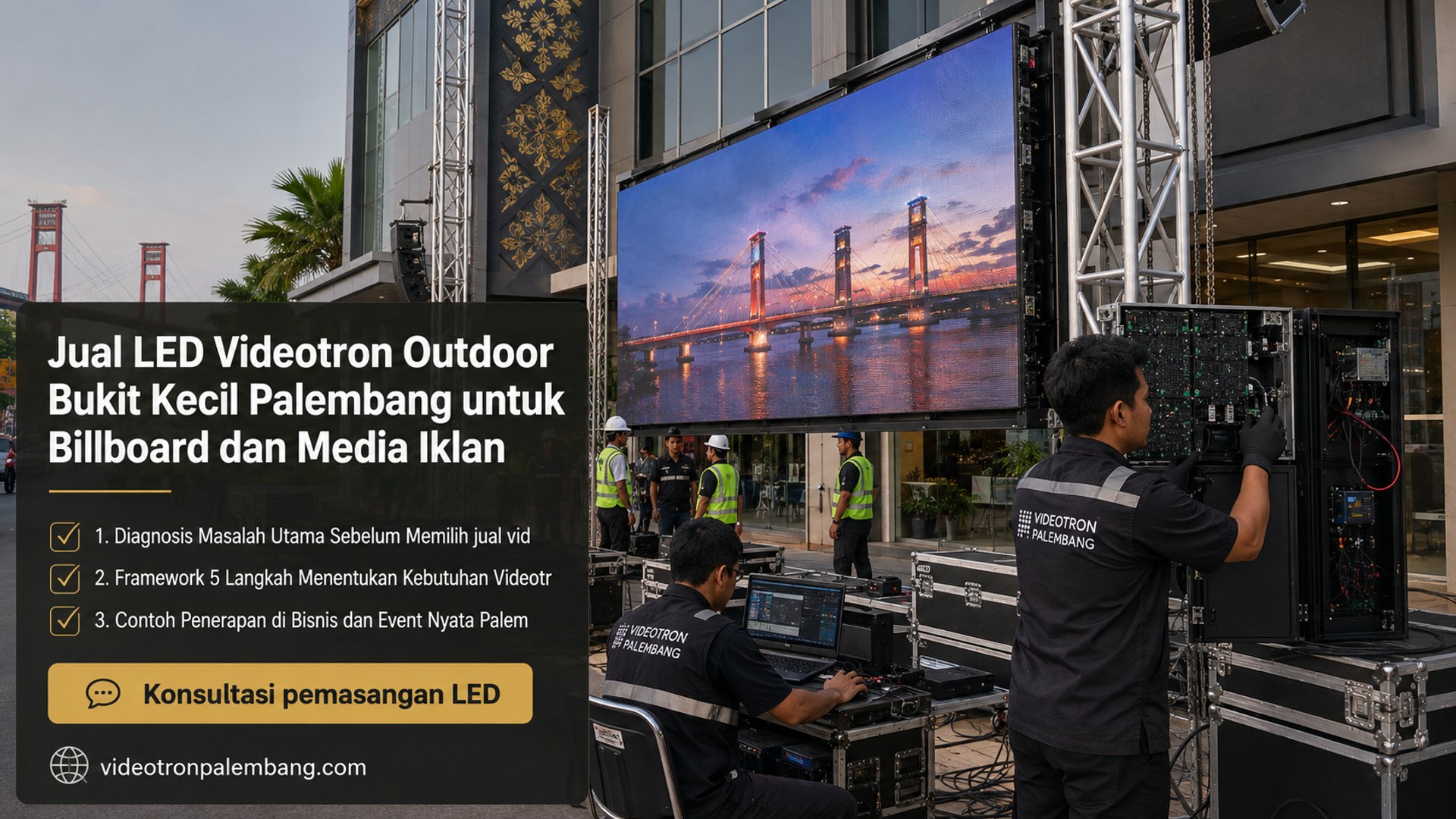 Jual LED Videotron Outdoor Bukit Kecil Palembang untuk Billboard dan Media Iklan