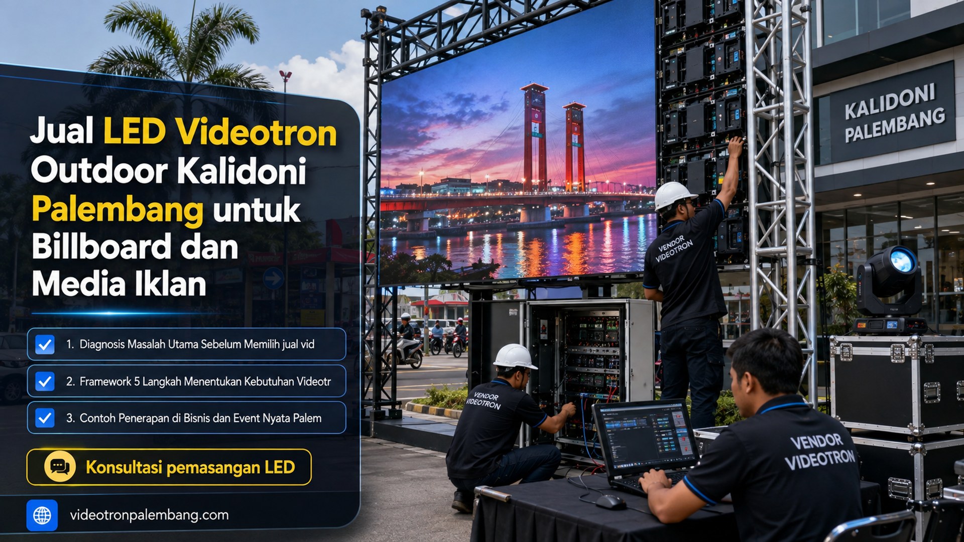 Jual LED Videotron Outdoor Kalidoni Palembang untuk Billboard dan Media Iklan